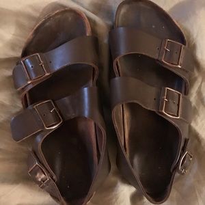 Milano Birkenstock’s size 40 brown leather sandals
